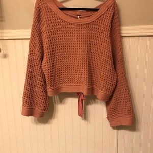 Free People Blush Off-the-should Knit Sweater